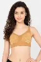 Non-Padded Non-Wired Full Figure Bra in Nude Colour - Cotton