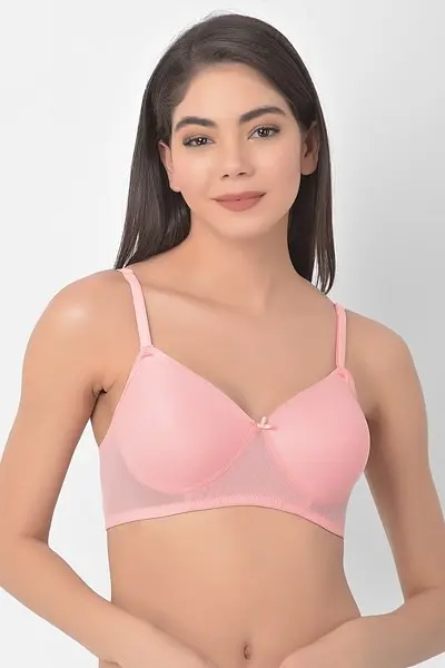 ROUGELIEBEN Padded Non Wired Full Cup Multiway T-shirt Bra in Baby Pink