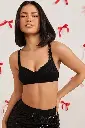 Non-Padded Non-Wired Full Coverage Balconette Bra in Black - Lace