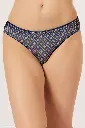 Low Waist Printed Bikini Panty in Navy