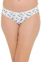 Low Waist Floral Print Bikini Panty in White