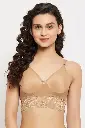 Flair Non-Padded Non-Wired Full Coverage Spacer Cup Longline Bralette in Nude Colour - Cotton Rich