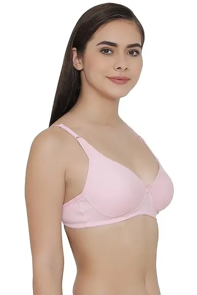 Non-Padded Non-Wired Full Coverage Bra with Double Layered Cups - Cotton Rich