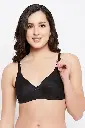 Non-Padded Non-Wired Full Coverage T-shirt Bra in Black - Cotton Rich