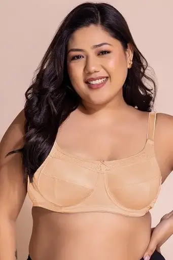 Non-Padded Underwired Full Coverage Minimizer Bra in Nude Colour