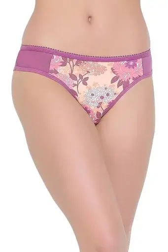 Low Waist Floral Print Bikini Panty With MAtc