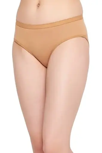 ROUGELIEBEN Mid Waist Hipster Panty in Nude Colour - Cotton